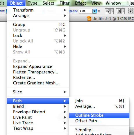 outline stroke menu Illustrators outline stroke menu